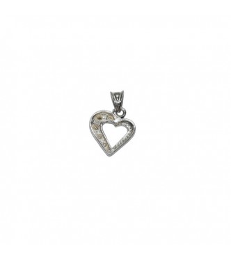PE001586 Genuine Sterling Silver Pendant Charm Heart Hallmarked Solid 925